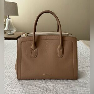 EUC Kate Spade medium Knott Satchell - nude/beige